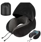 Oreiller de voyage cervical en U avec capuche
